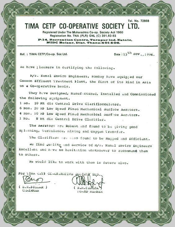 Tima CETP Co-Operative Society Ltd.